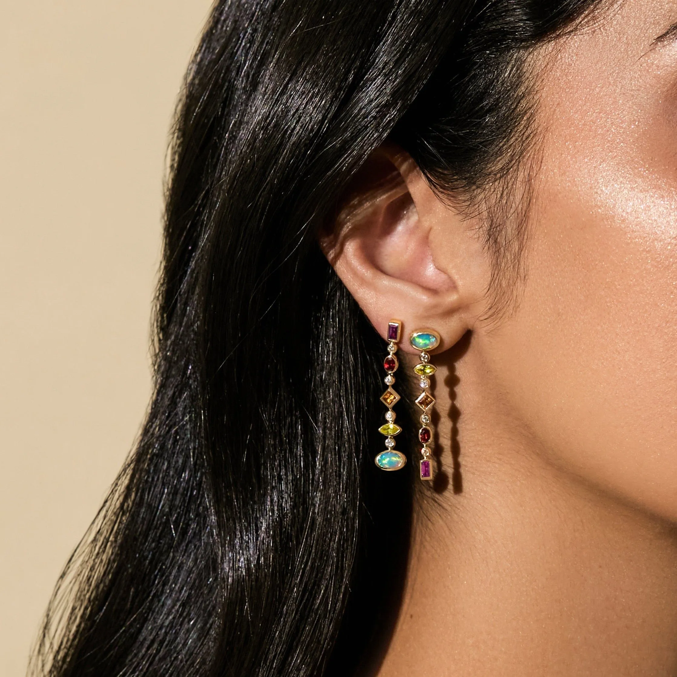 confetti convertible earrings, cool mix