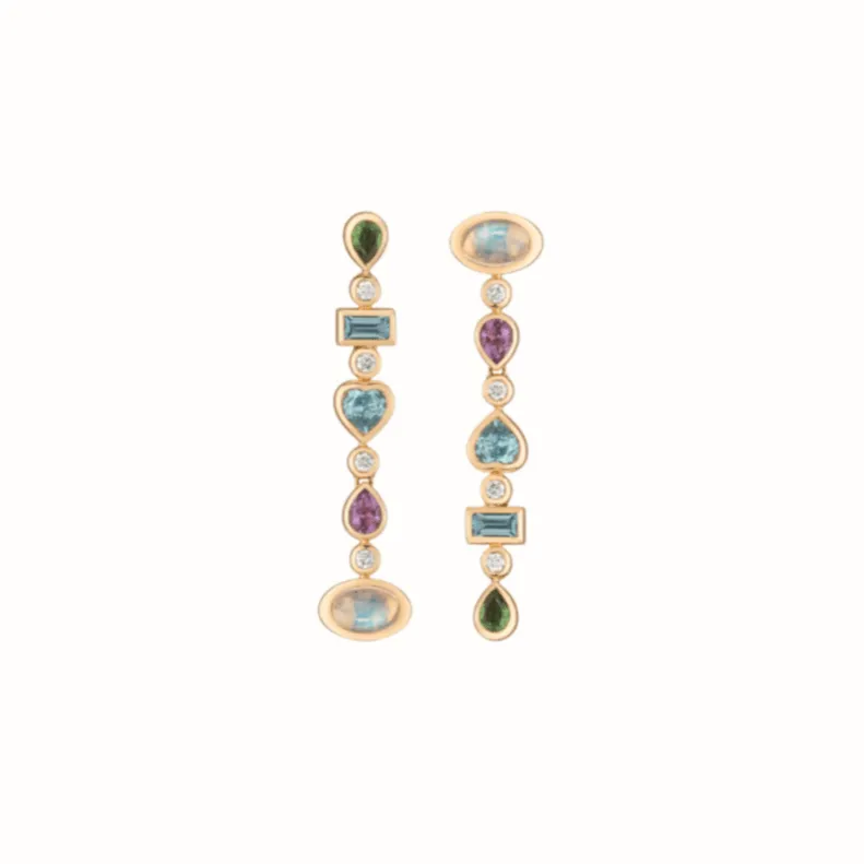 confetti convertible earrings, cool mix