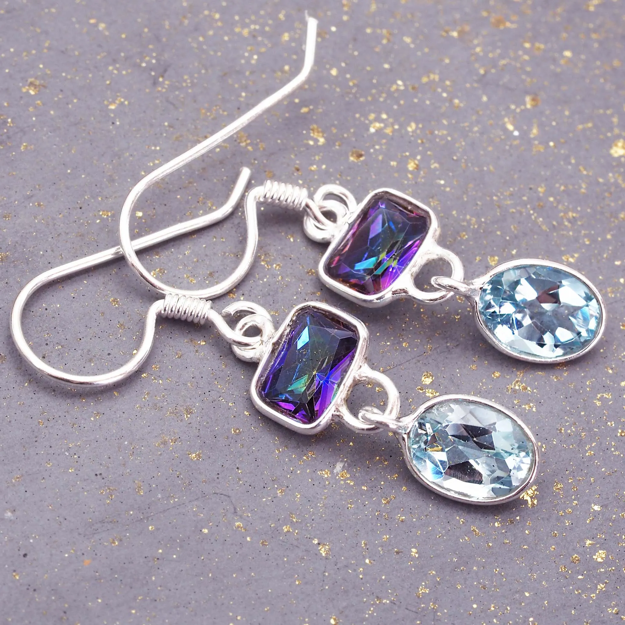 Dainty Mystic Topaz Earrings