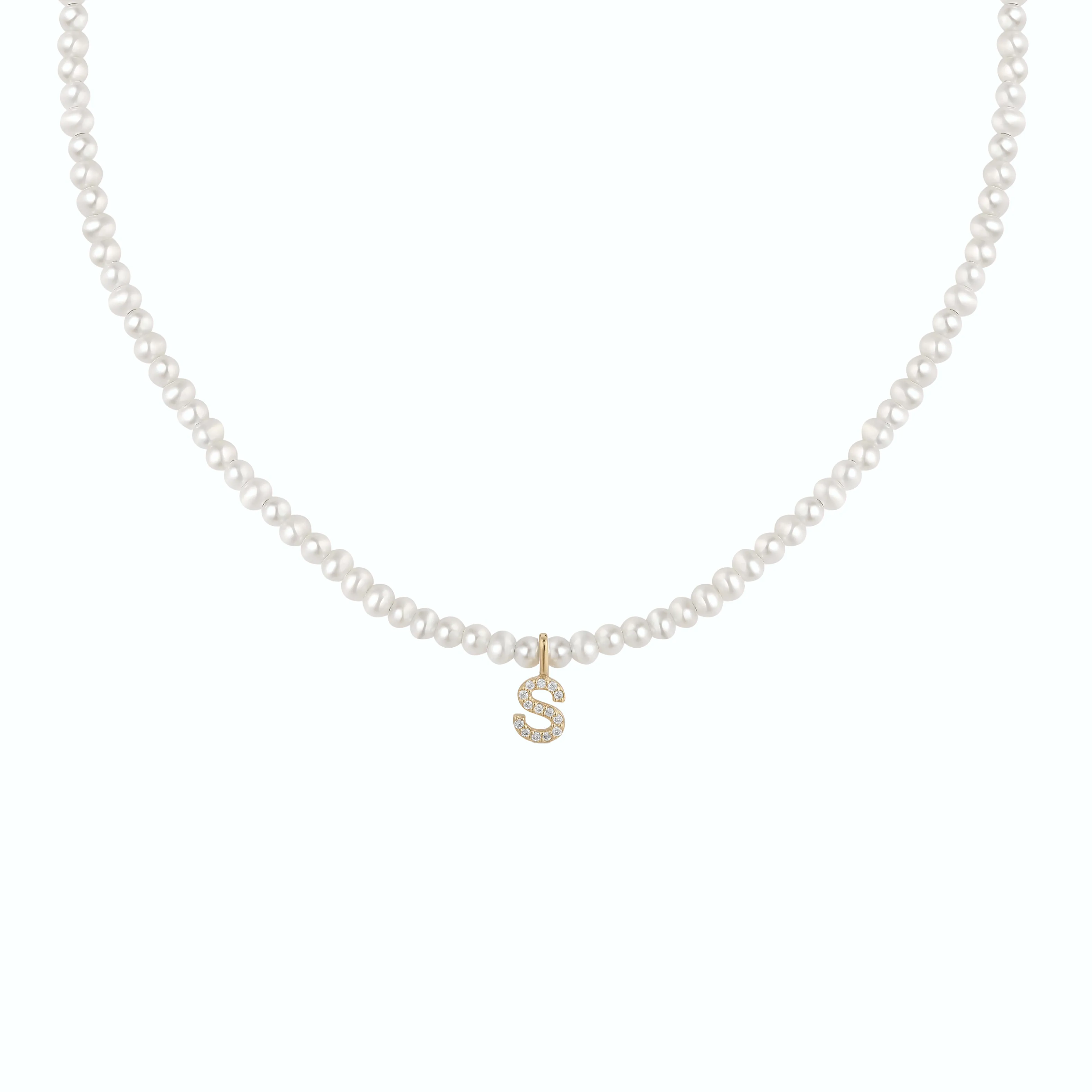 Diamond Alphabet Charm - Solid Gold