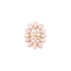 DIAMOND   PINK OPAL BLOSSOM RING