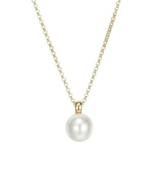 ELLE Gold Plated "Simpatico" White Shell Pearl Drop Necklace (SI5058)
