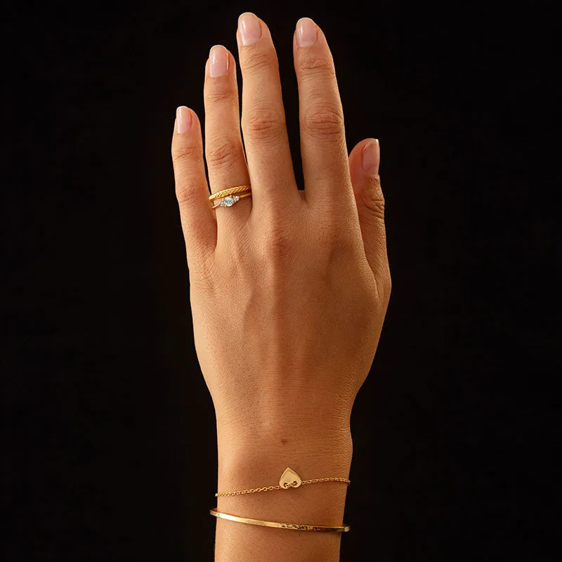 Florence Ring, Rainbow Moonstone, 9kt Yellow Gold