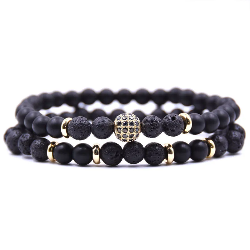 G.Bush Natural Stone Bracelet Sets Micro Zircon Bracelet