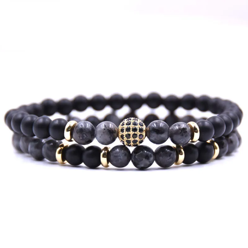 G.Bush Natural Stone Bracelet Sets Micro Zircon Bracelet