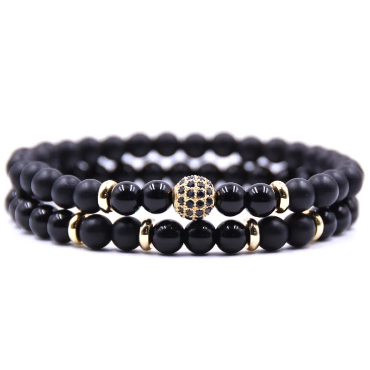 G.Bush Natural Stone Bracelet Sets Micro Zircon Bracelet