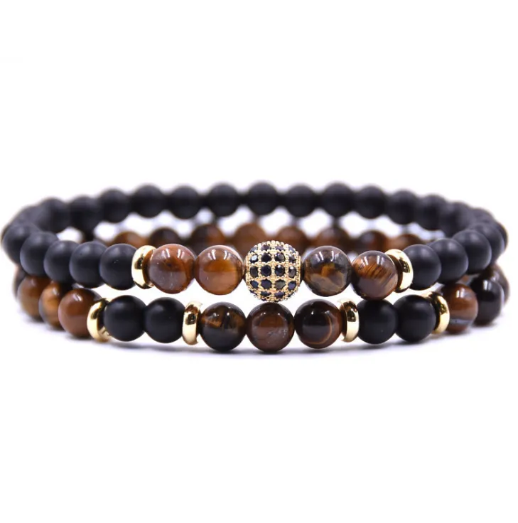 G.Bush Natural Stone Bracelet Sets Micro Zircon Bracelet