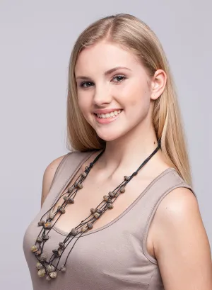 GENUINE AMBER NECKLACE  - RAW BLACK AMBER - UNIQUE STYLE