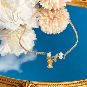 Gold Rose with Pearl Necklace