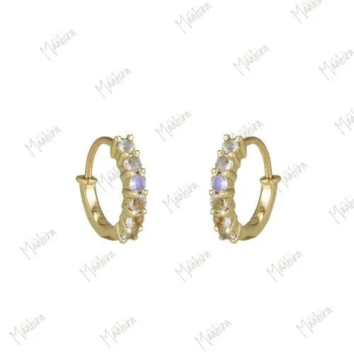 Golden Rainbow Moonstone Studs