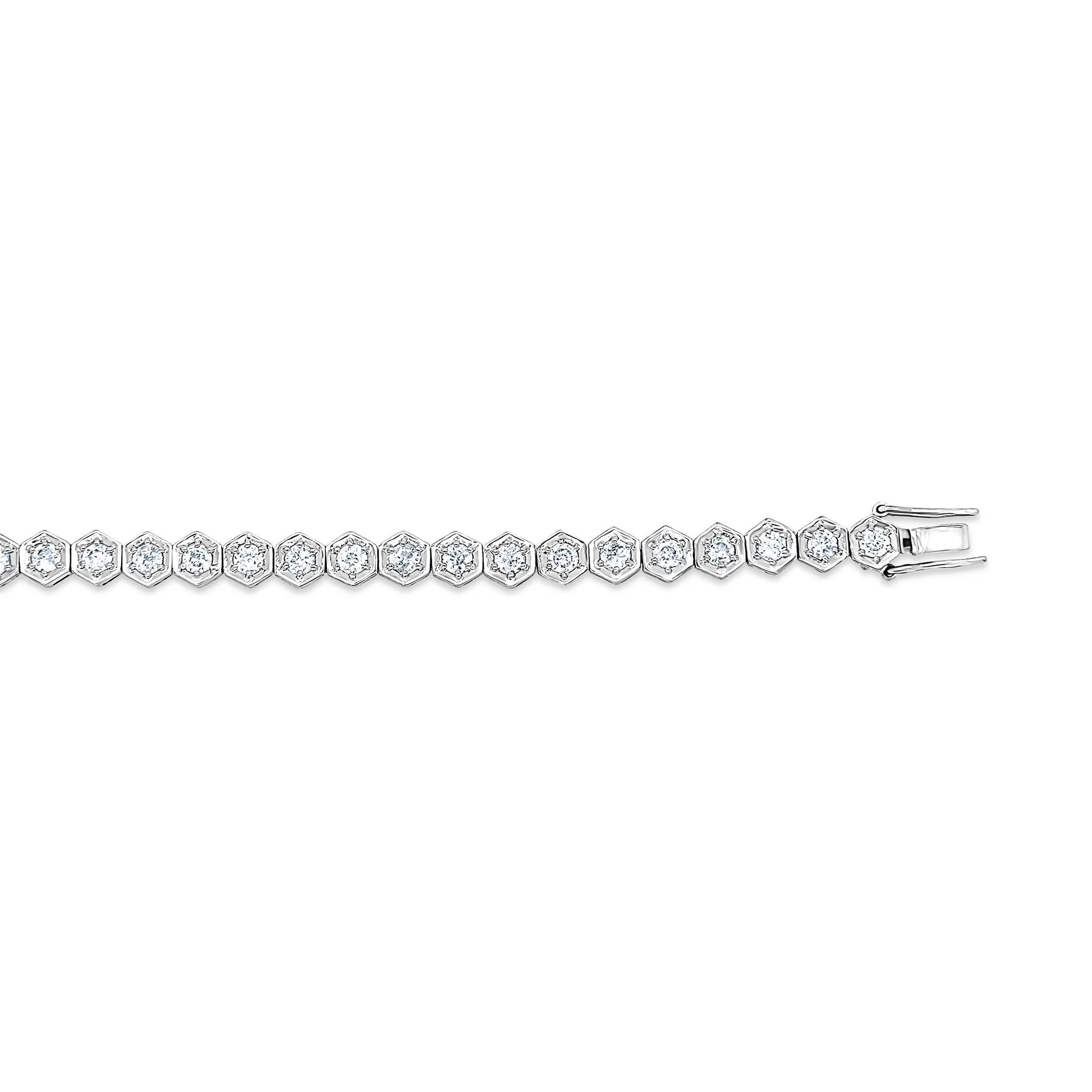 Hexagonal Bezel Tennis Bracelet