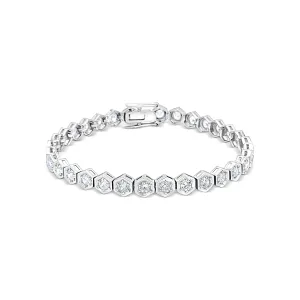 Hexagonal Bezel Tennis Bracelet