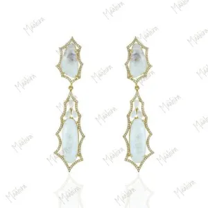 Jazzy Drop Diamond Ramsite Earring