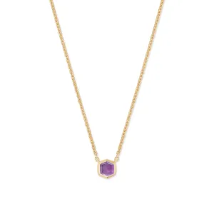 Kendra Scott 18K Yellow Gold Vermeil Davie Pendant Necklace in Amethyst