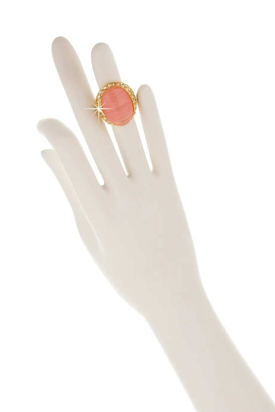 KENNETH JAY LANE ROSE Center Crystal Ring