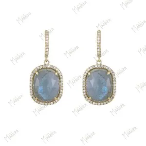 Labradorite  And Rainbow Moonstone Earrings