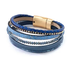 Lapis Blue Leather Bracelet