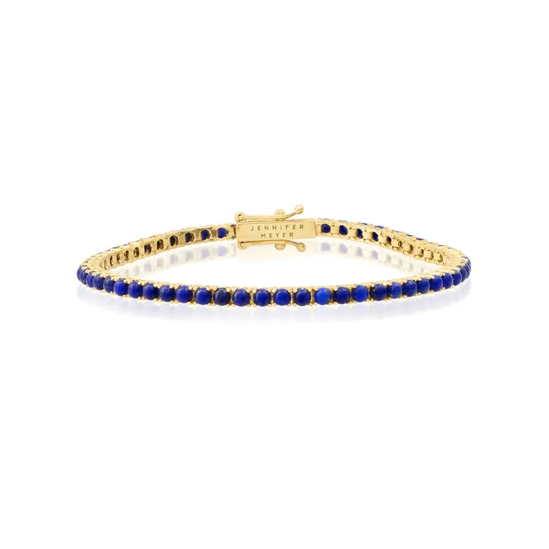 Large 4-Prong Lapis Tennis Bracelet