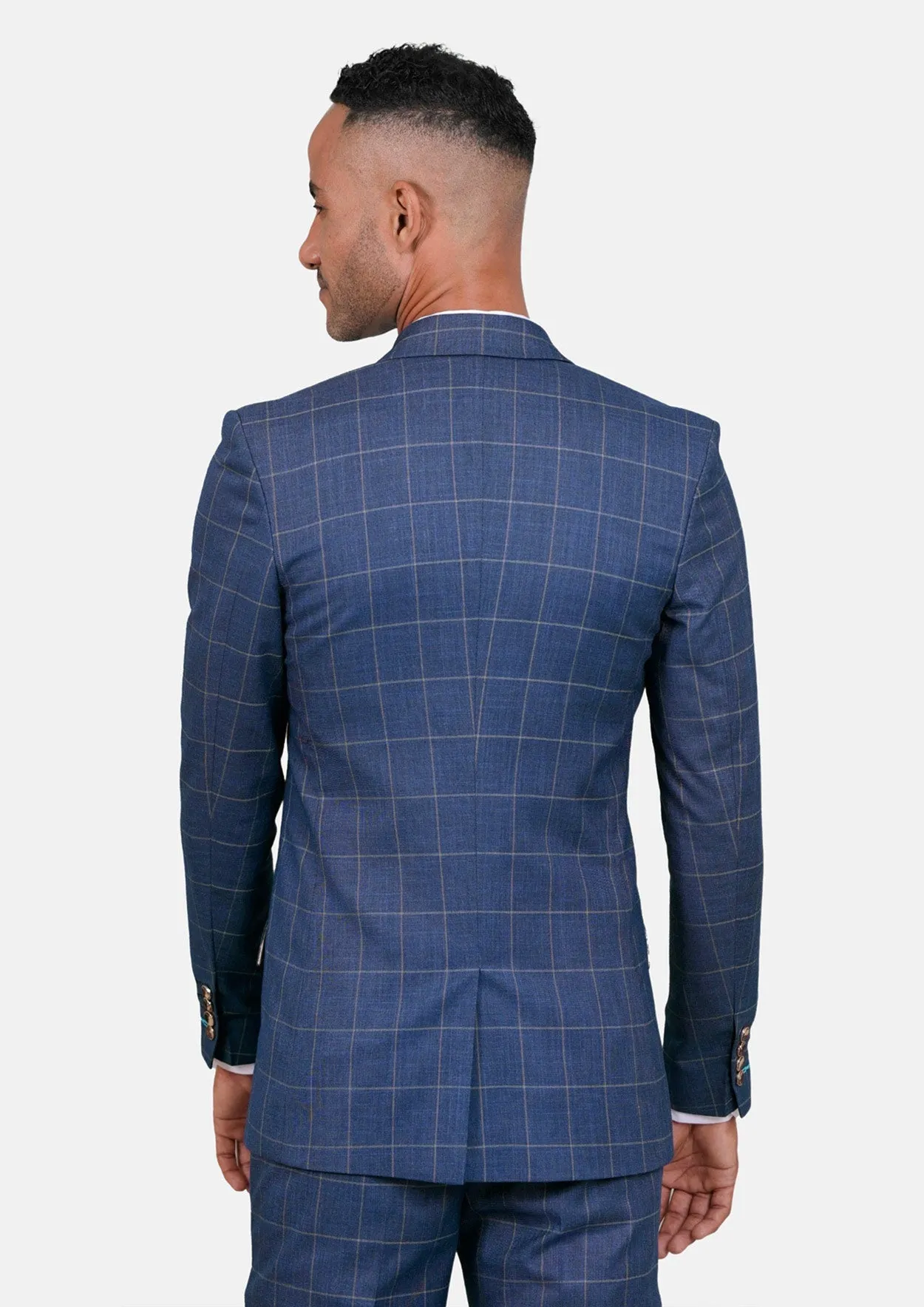Madison Lapis Blue Windowpane Suit