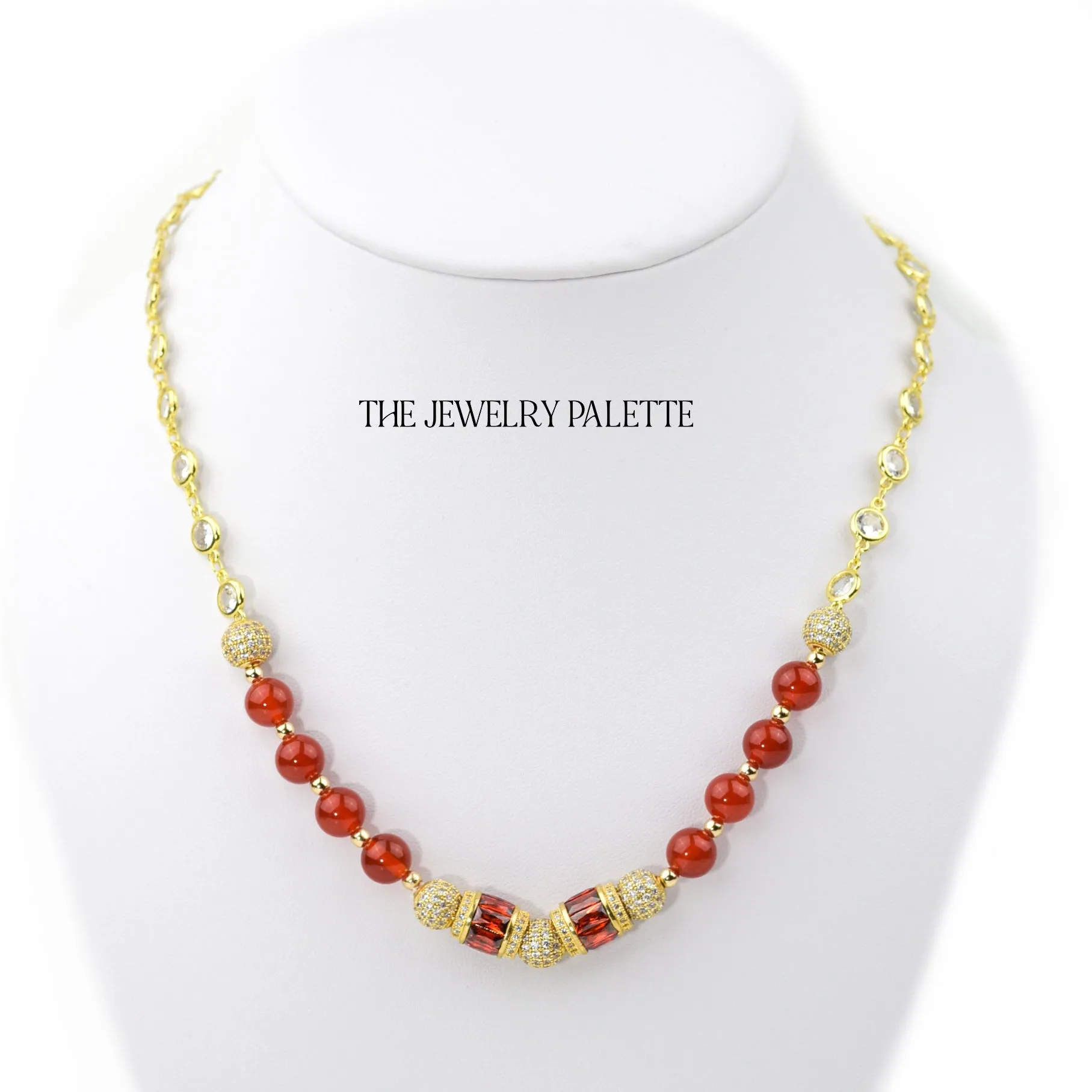 Maeve carnelian and gold chain necklace