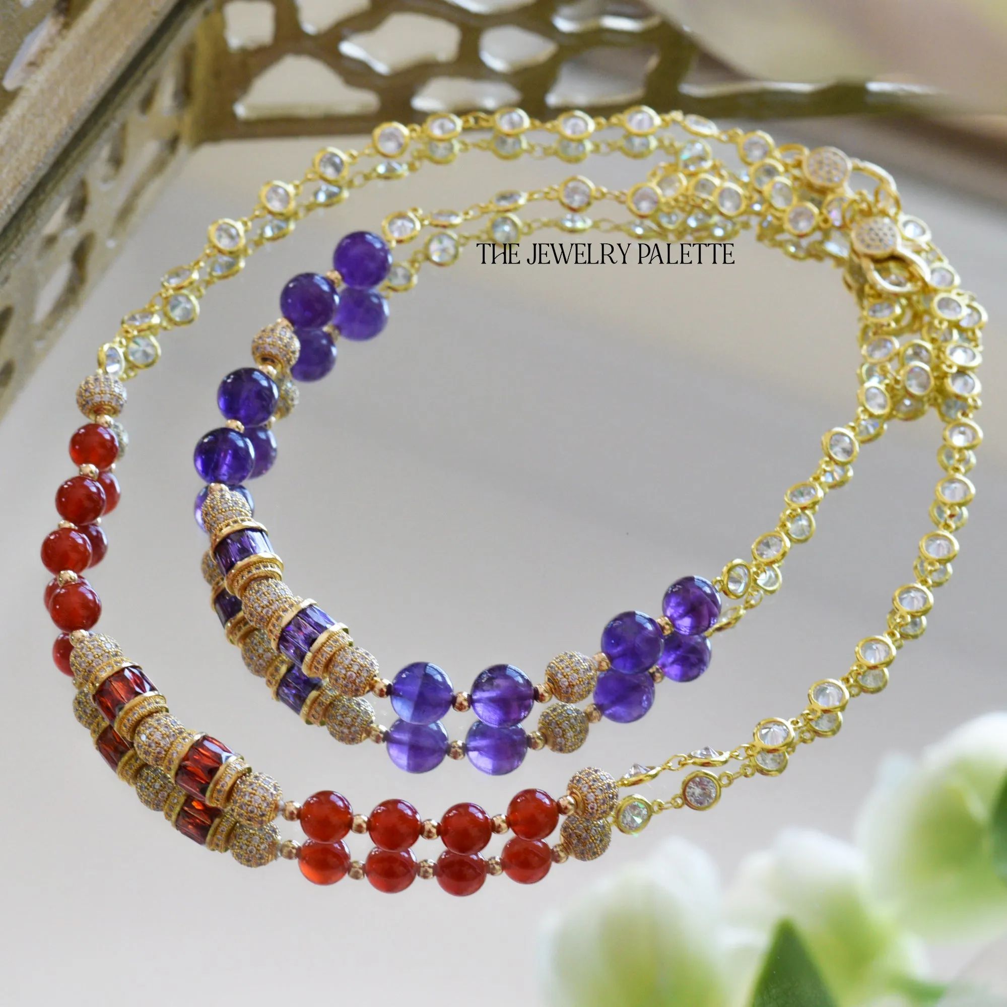 Maeve carnelian and gold chain necklace