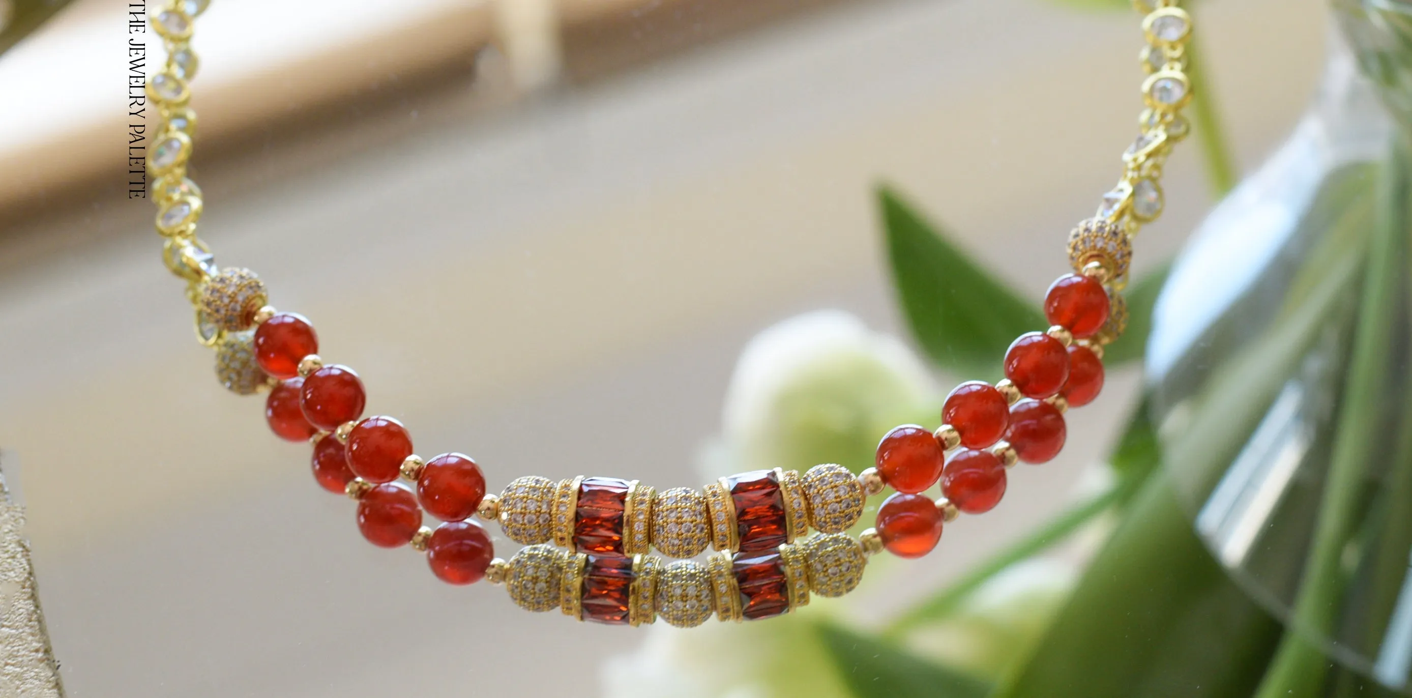Maeve carnelian and gold chain necklace