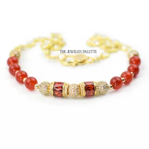 Maeve carnelian and gold chain necklace