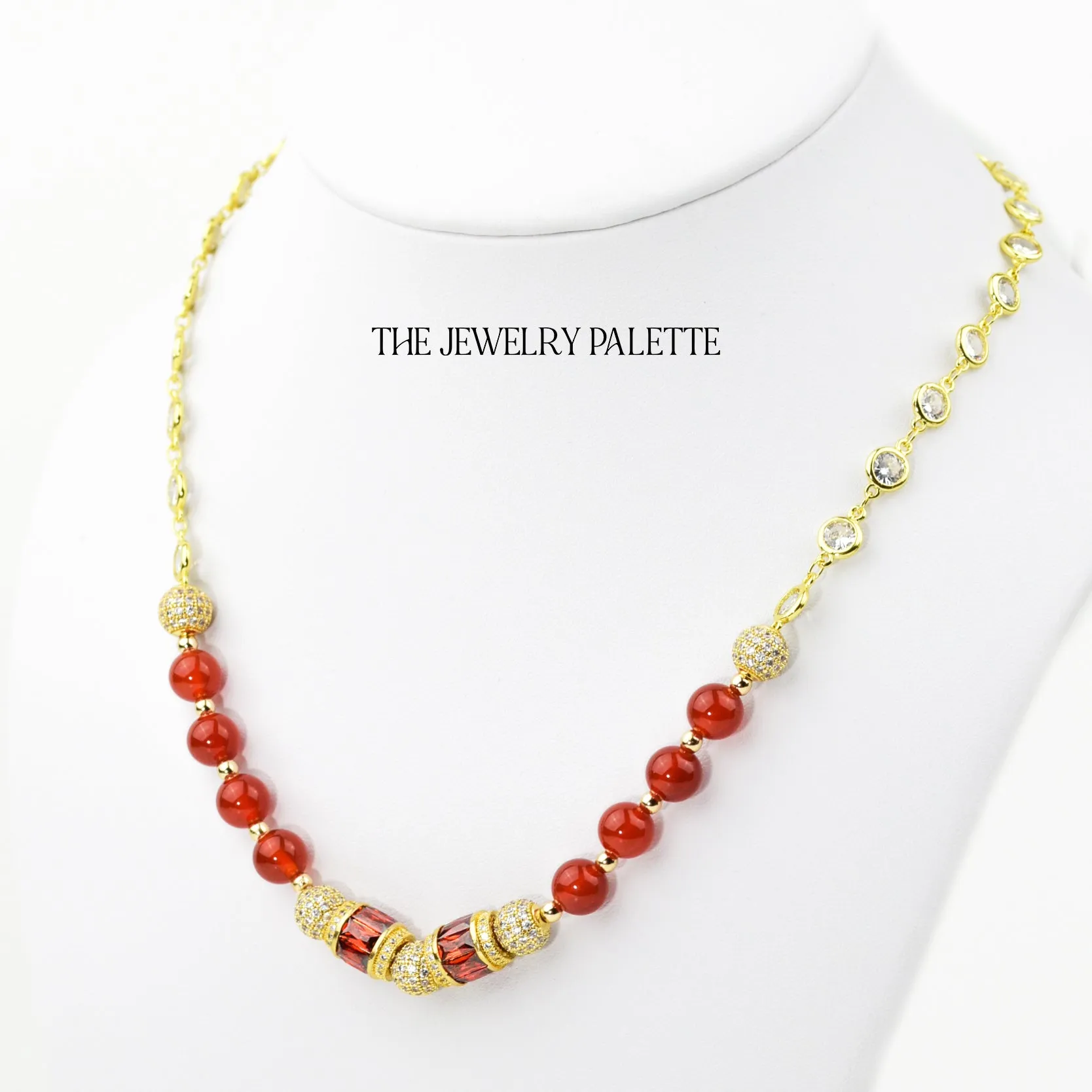 Maeve carnelian and gold chain necklace