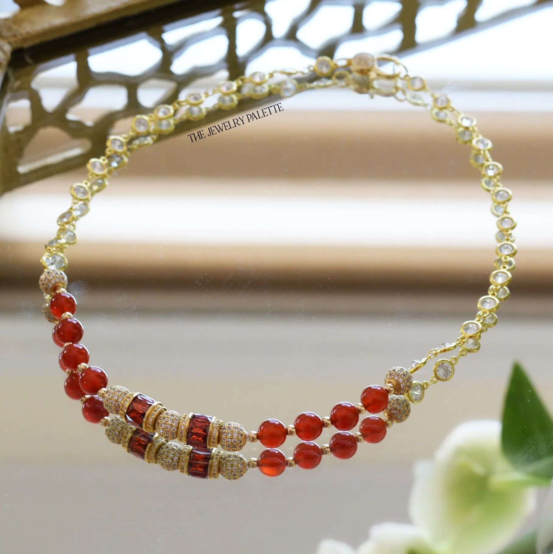 Maeve carnelian and gold chain necklace