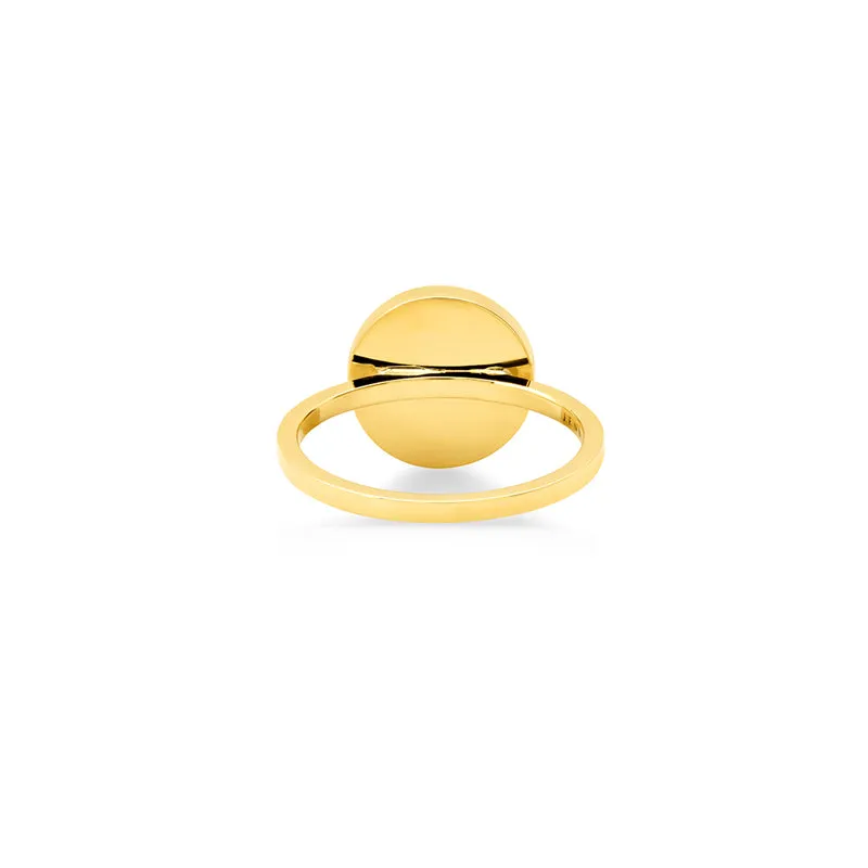 Mini Lapis Inlay Evil Eye Ring with Diamonds