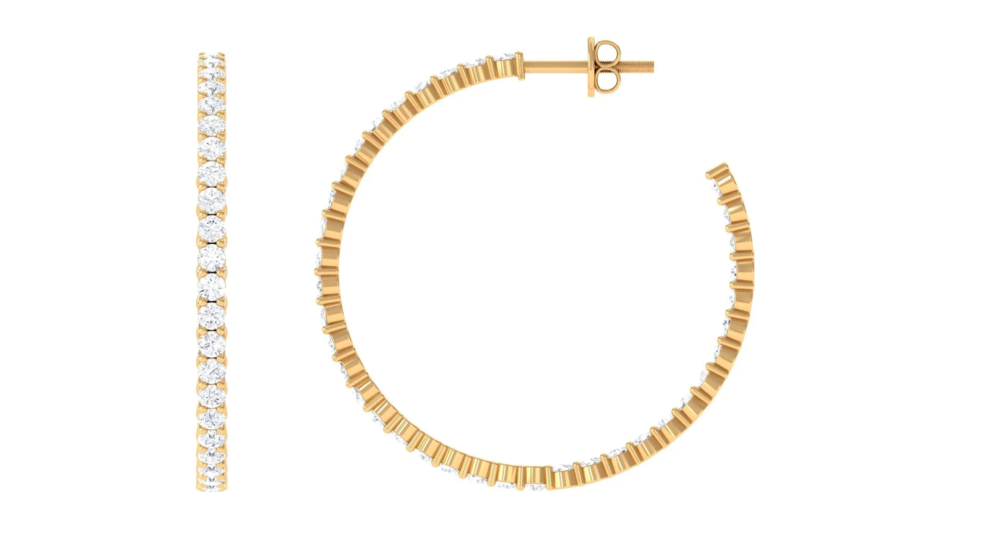 Minimal Certified Moissanite Hoop Earrings