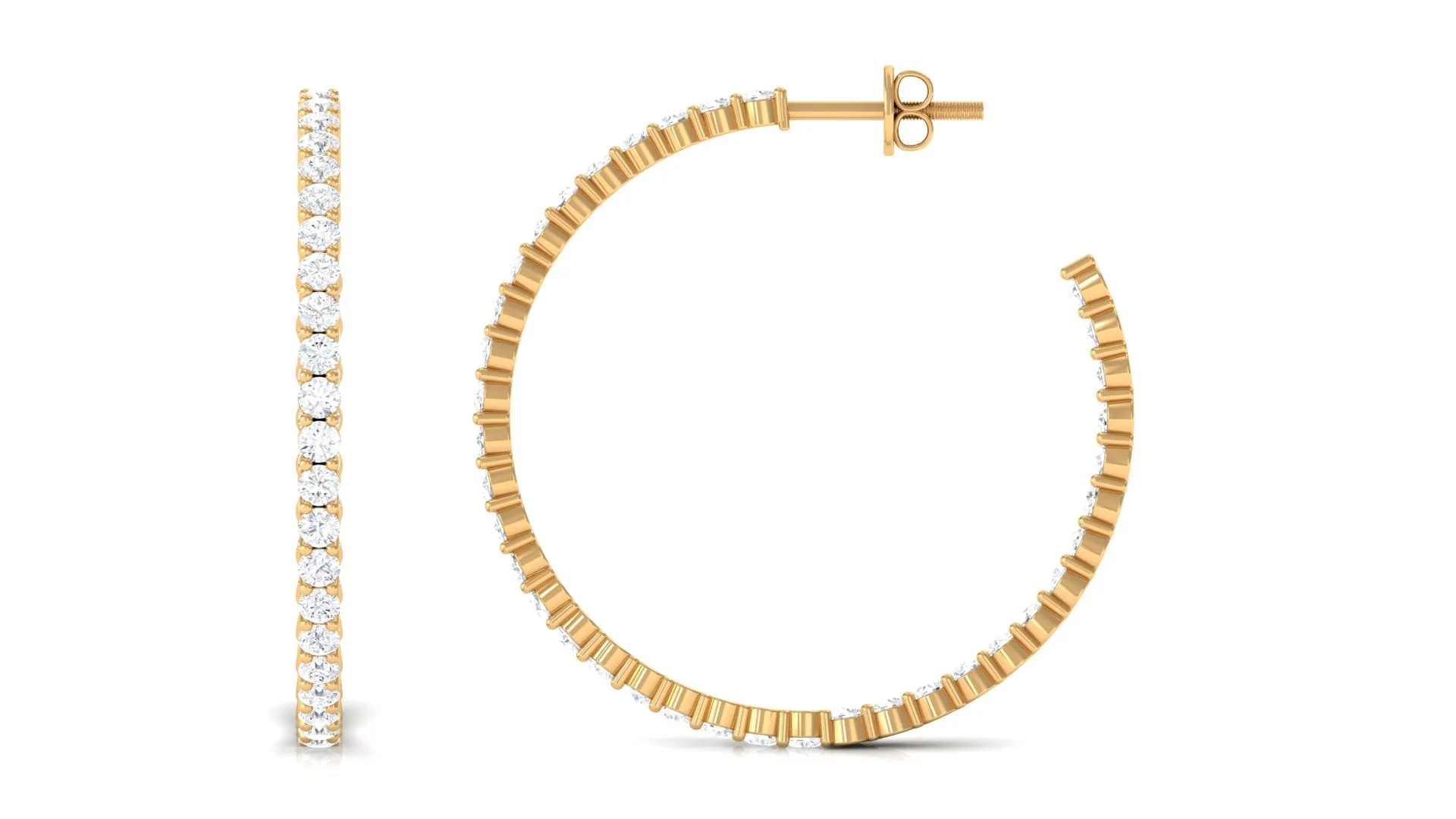 Minimal Certified Moissanite Hoop Earrings