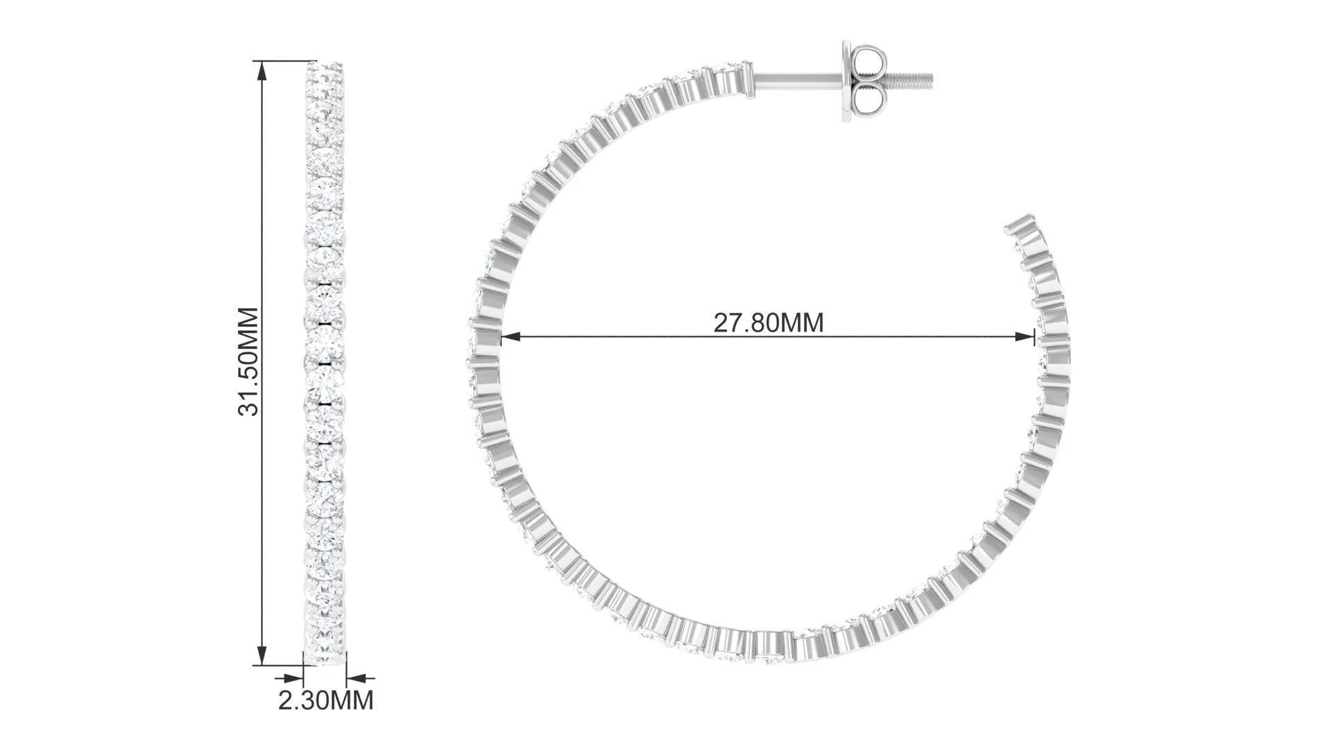 Minimal Certified Moissanite Hoop Earrings