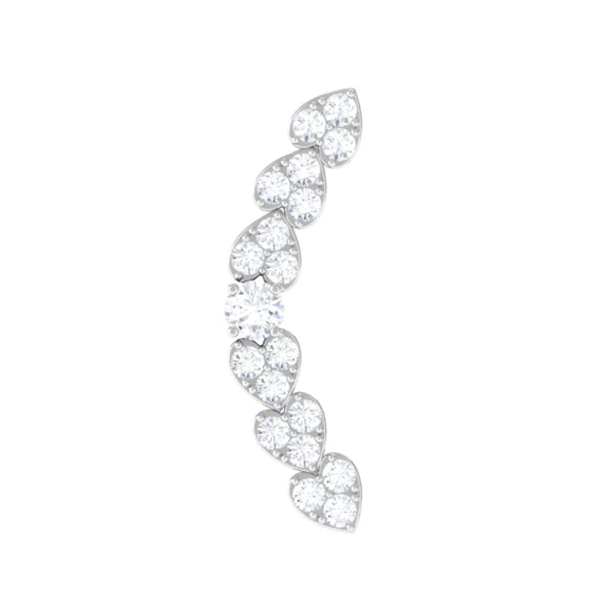 Moissanite Heart Earring for Cartilage Piercing