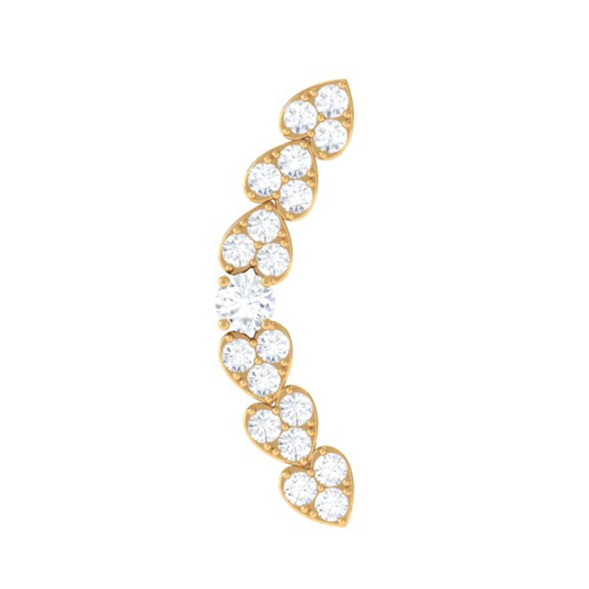 Moissanite Heart Earring for Cartilage Piercing