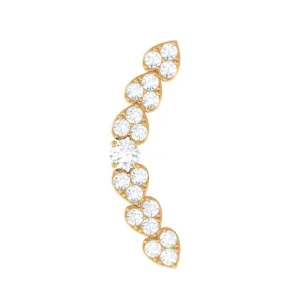 Moissanite Heart Earring for Cartilage Piercing