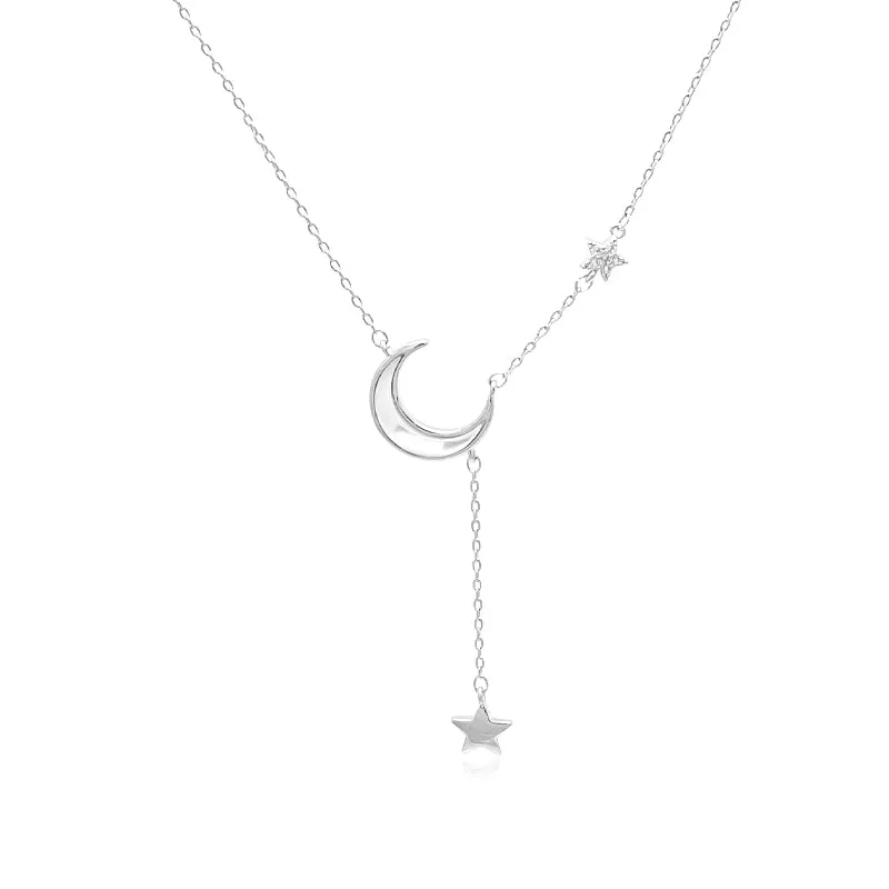 Moon & Star Mother of Pearl Necklace