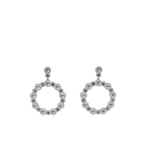 Moonstone And Blue Sapphire Earrings