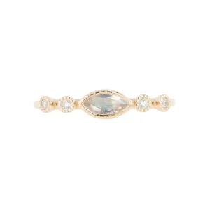 Moonstone Marquise Diamond Dew Ring (ready to ship option)*