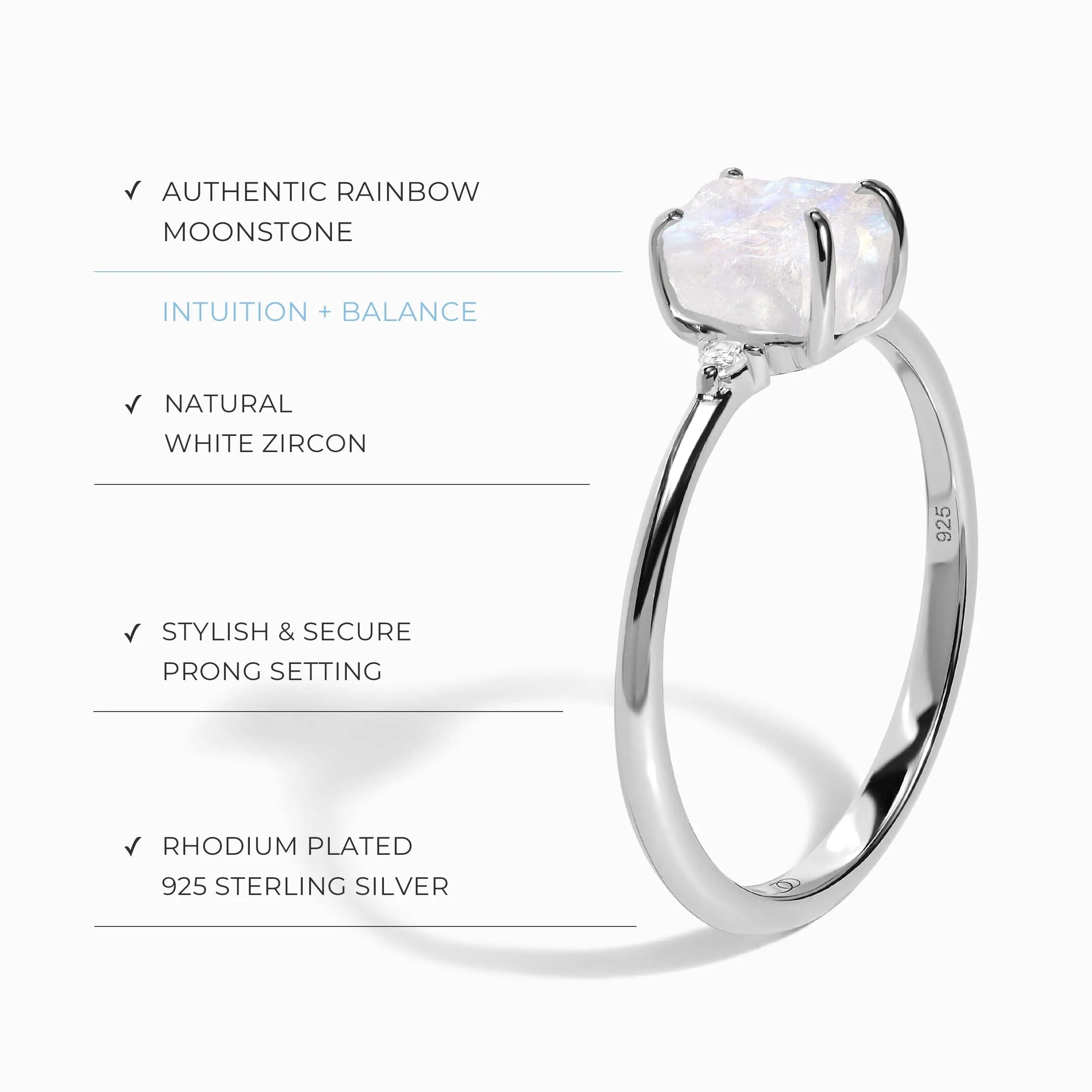 Moonstone Ring - Petite Raw Allure
