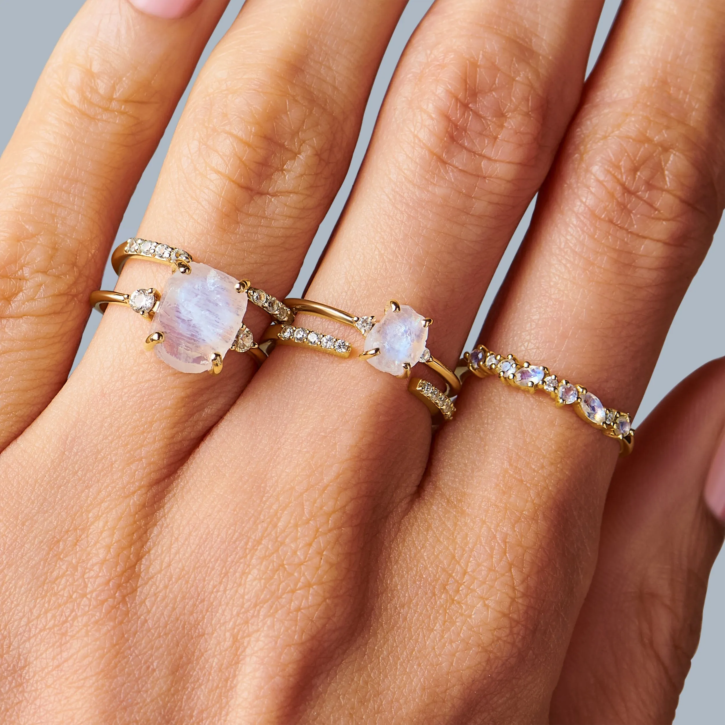 Moonstone Ring - Petite Raw Allure