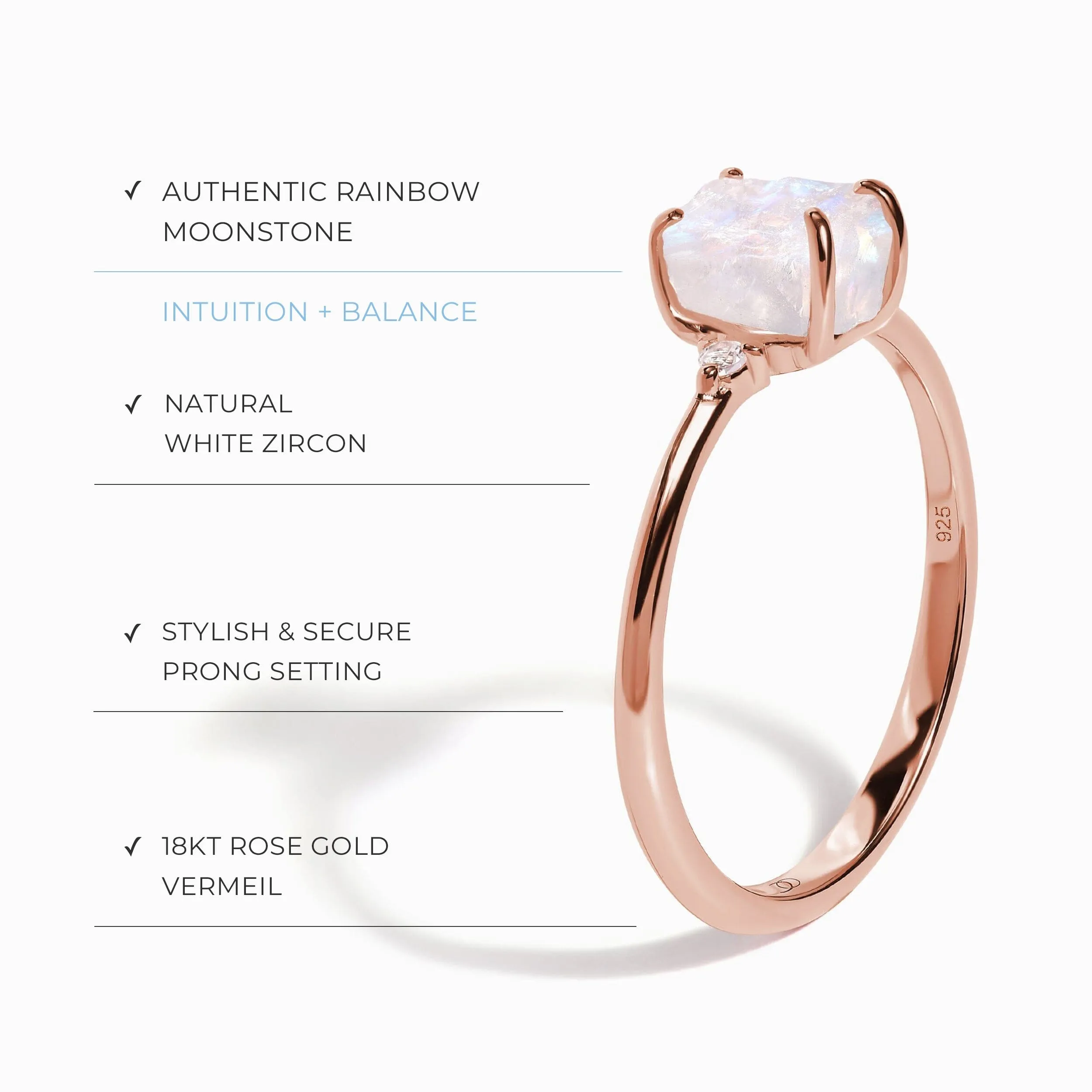 Moonstone Ring - Petite Raw Allure