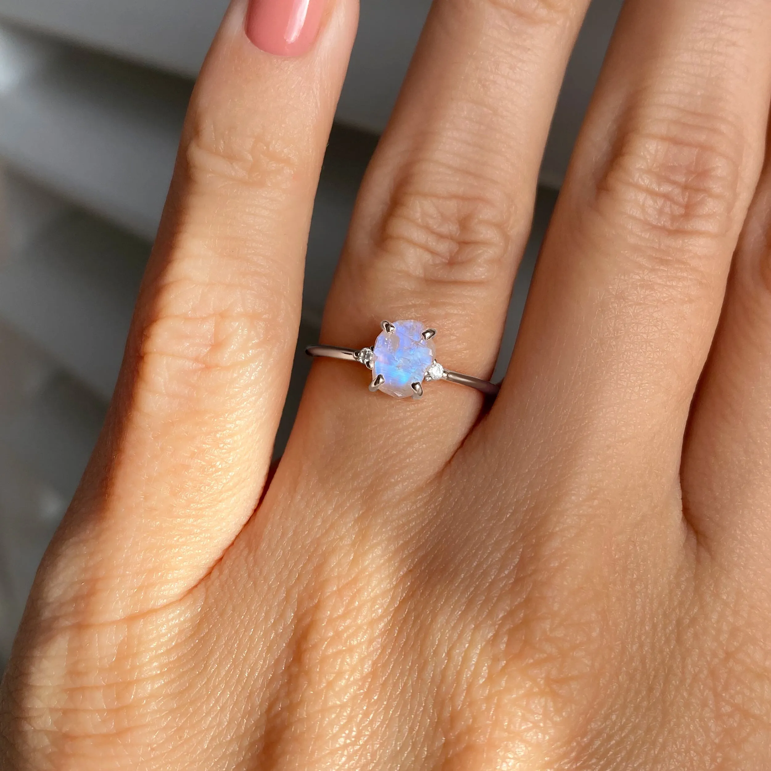 Moonstone Ring - Petite Raw Allure