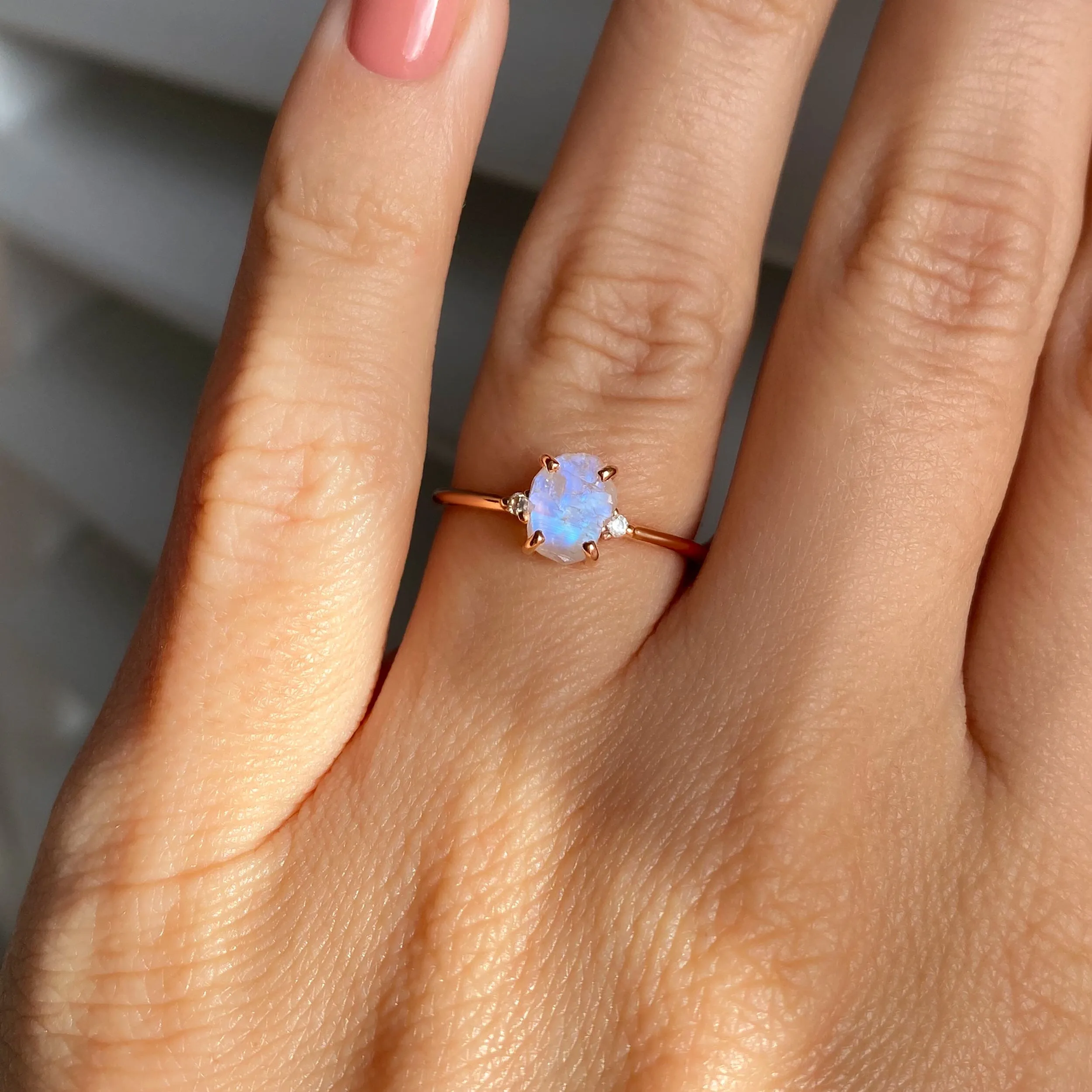 Moonstone Ring - Petite Raw Allure