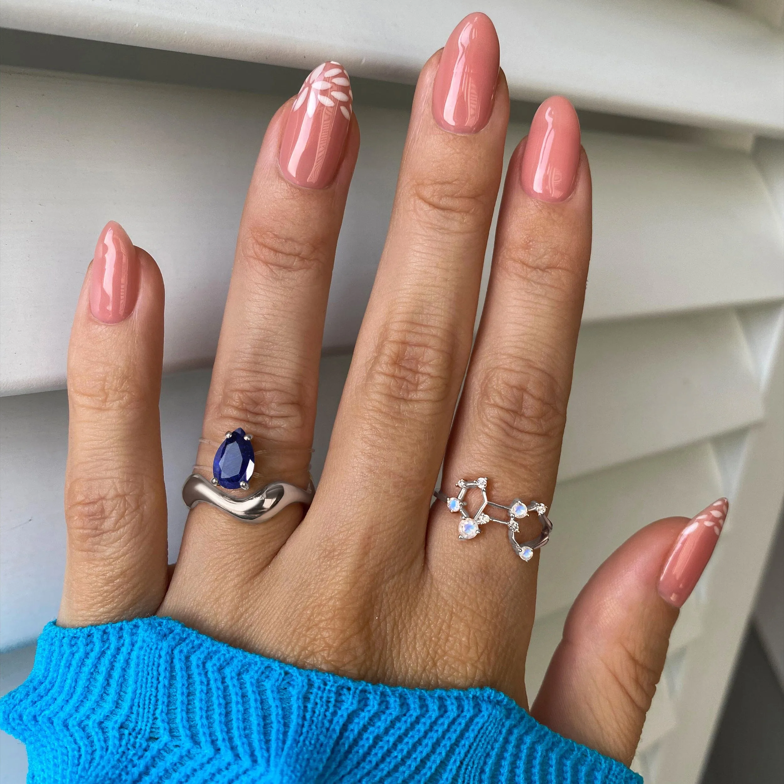 Moonstone Ring - Virgo Zodiac Constellation