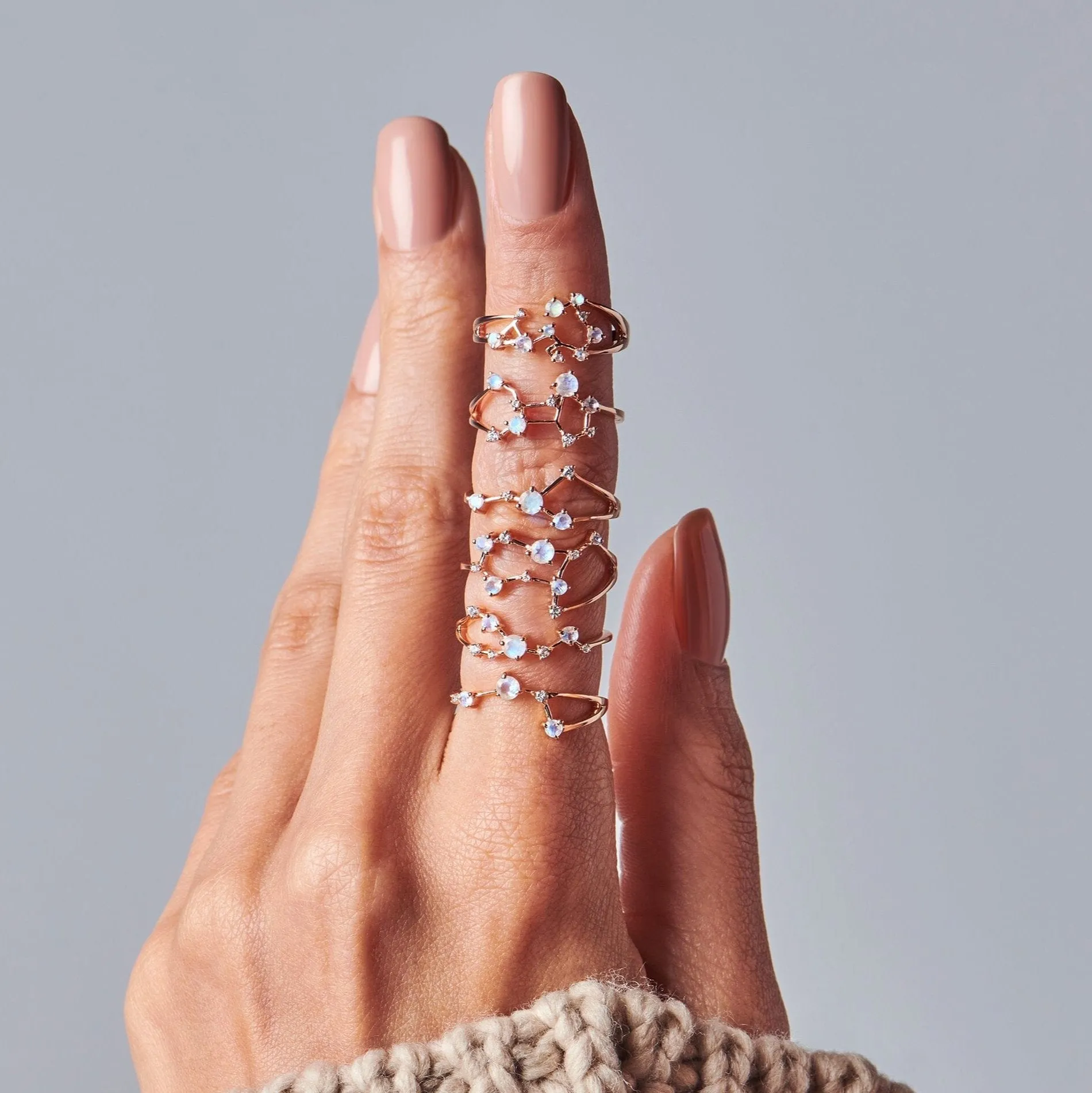 Moonstone Ring - Virgo Zodiac Constellation