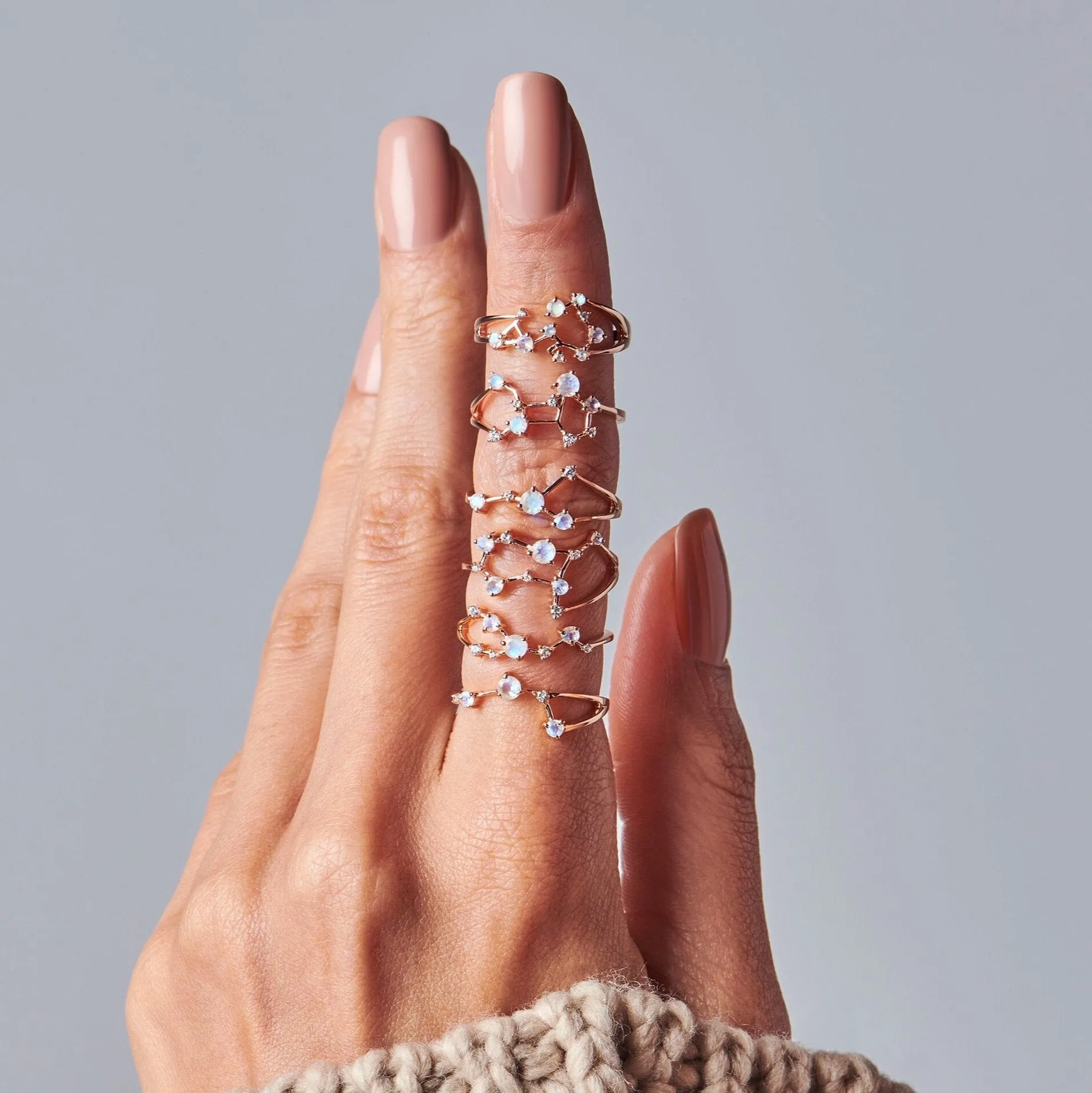Moonstone Ring - Virgo Zodiac Constellation