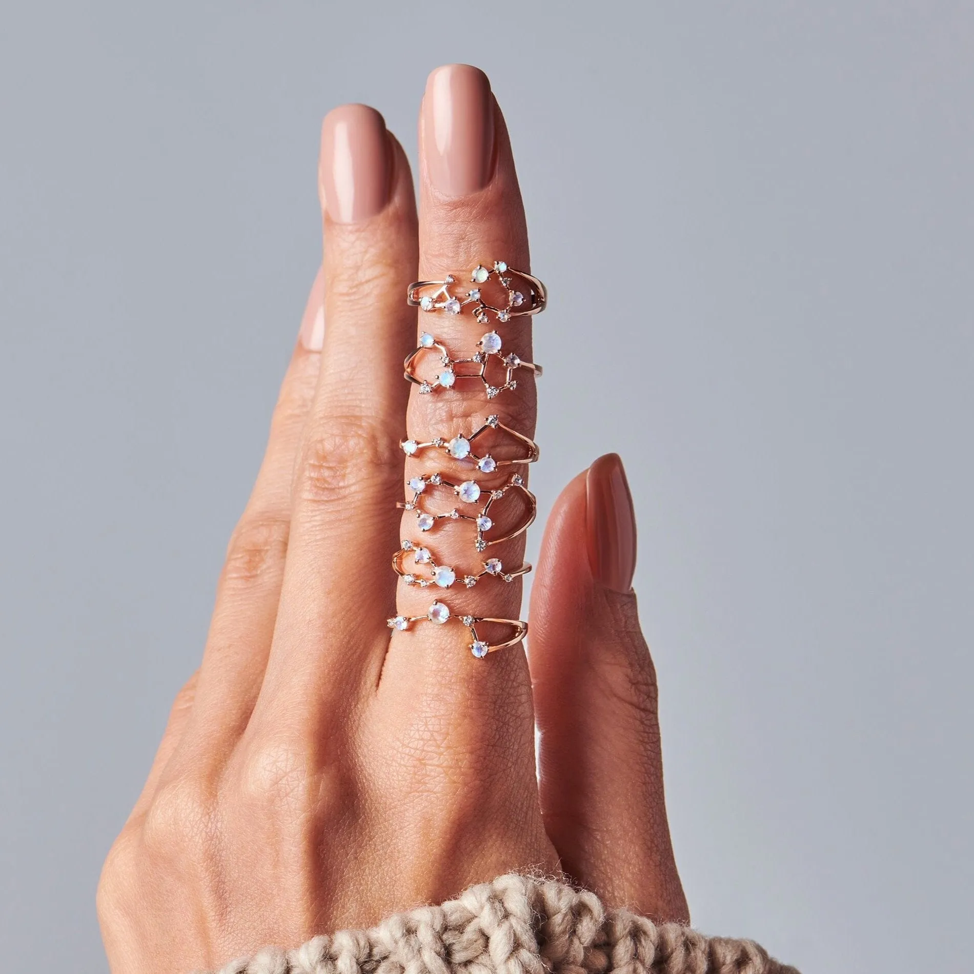 Moonstone Ring - Virgo Zodiac Constellation
