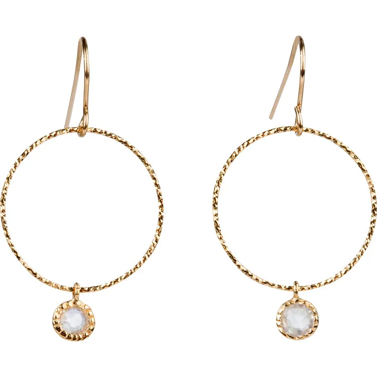 Moonstone Sparkly Charm Earrings