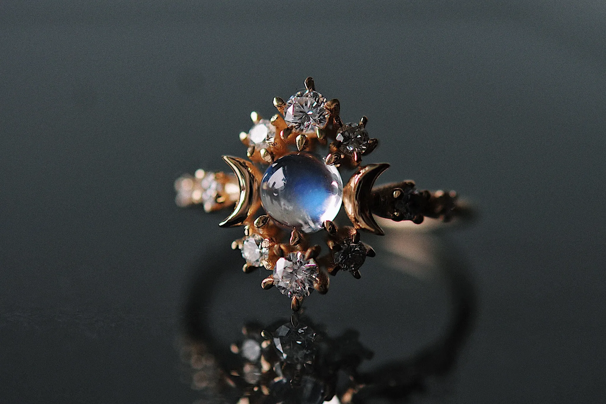 Moonstone Wandering Cosmos Ring